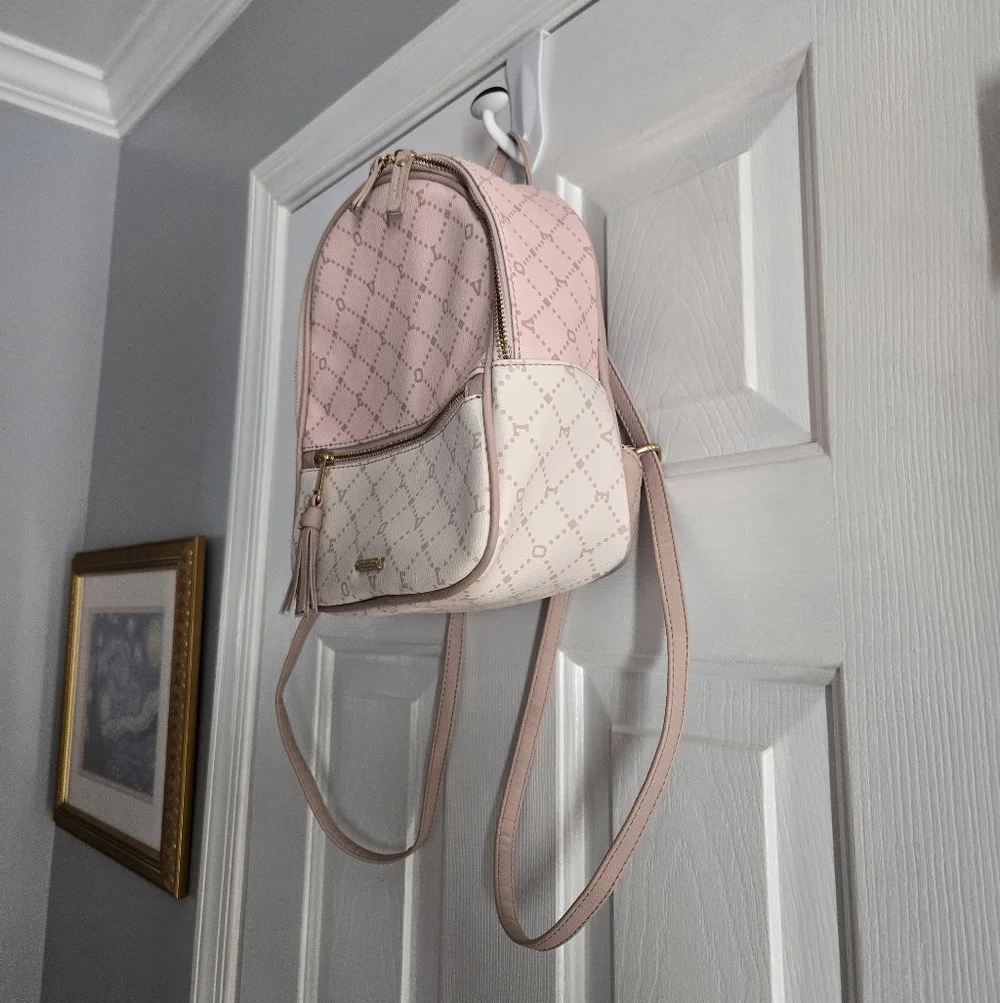 Elegant Pink and Cream Love Mini Backpack